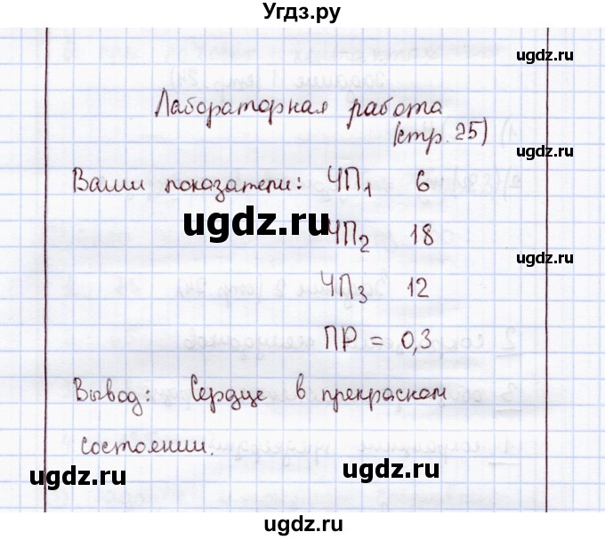 ГДЗ (Решебник) по экологии 8 класс (рабочая тетрадь) Воронина Г.А. / лабораторная работа / стр. 25