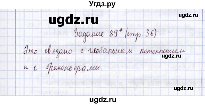 ГДЗ (Решебник) по экологии 7 класс (рабочая тетрадь) Кучменко В.С. / задание / 89