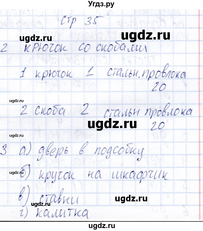 ГДЗ (Решебник) по технологии 6 класс (рабочая тетрадь) Самородский П.С. / страница / 35