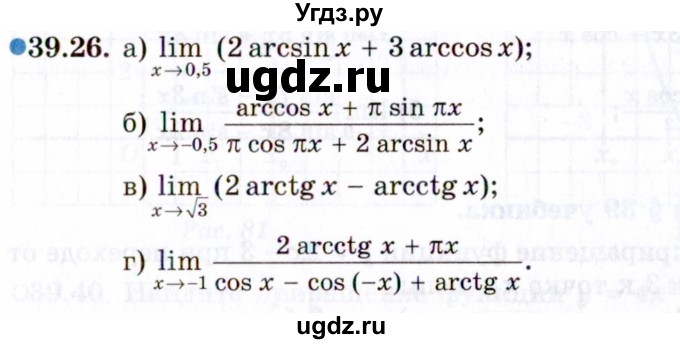 ГДЗ (Задачник 2021) по алгебре 10 класс (Учебник, Задачник) Мордкович А.Г. / §39 / 39.26