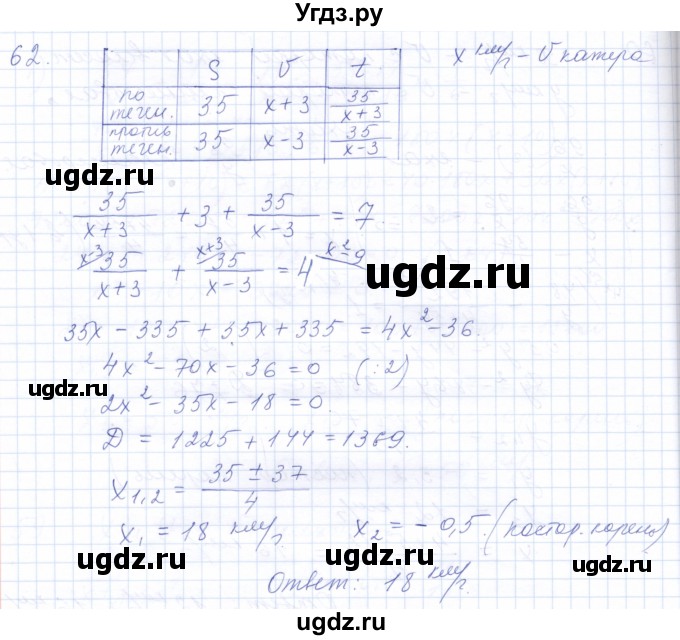 ГДЗ (Решебник к задачнику 2021) по алгебре 10 класс (Учебник, Задачник) Мордкович А.Г. / повторение / 62