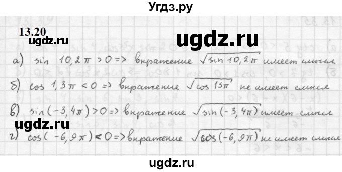 ГДЗ (Решебник к задачнику 2021) по алгебре 10 класс (Учебник, Задачник) Мордкович А.Г. / §13 / 13.20