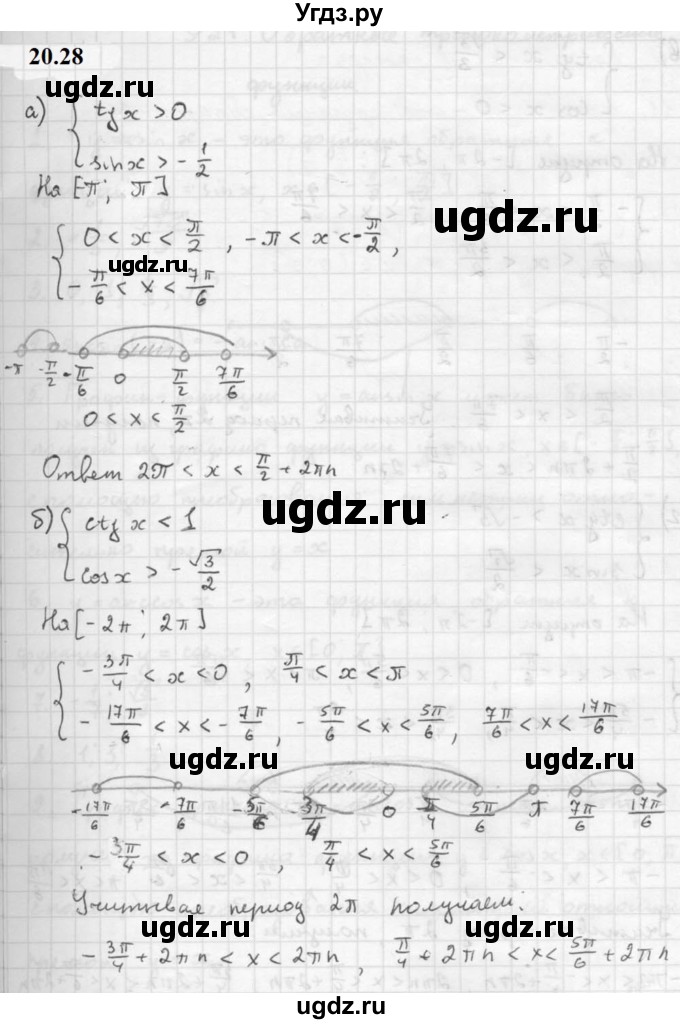 ГДЗ (Решебник к задачнику 2021) по алгебре 10 класс (Учебник, Задачник) Мордкович А.Г. / §20 / 20.28