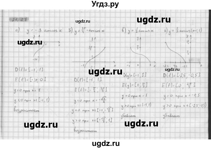 ГДЗ (Решебник к задачнику 2021) по алгебре 10 класс (Учебник, Задачник) Мордкович А.Г. / §21 / 21.27