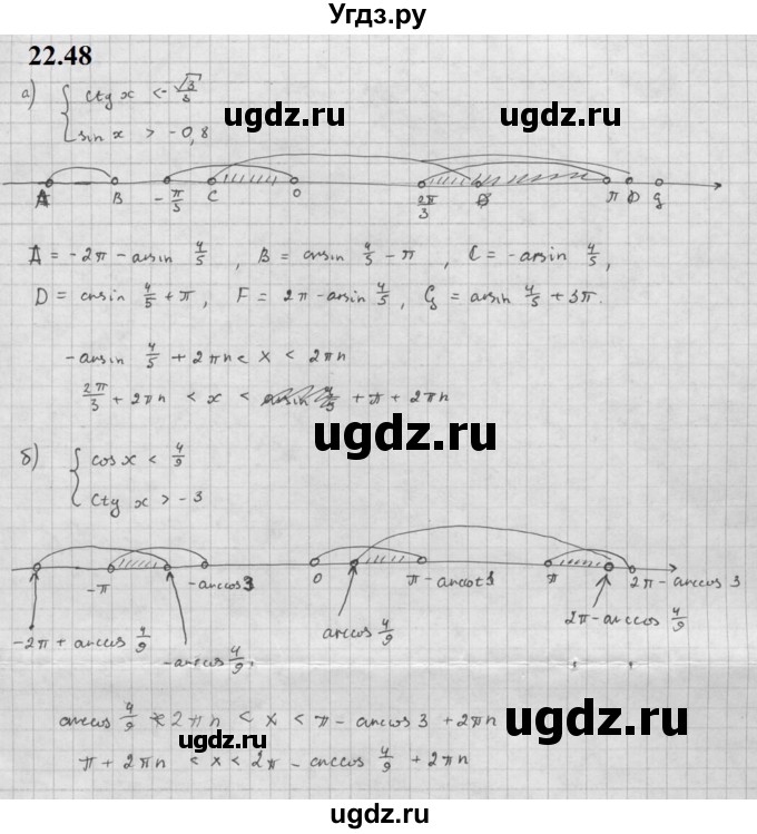 ГДЗ (Решебник к задачнику 2021) по алгебре 10 класс (Учебник, Задачник) Мордкович А.Г. / §22 / 22.48