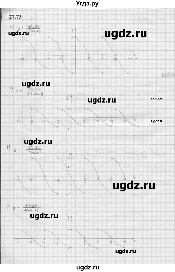 ГДЗ (Решебник к задачнику 2021) по алгебре 10 класс (Учебник, Задачник) Мордкович А.Г. / §27 / 27.73