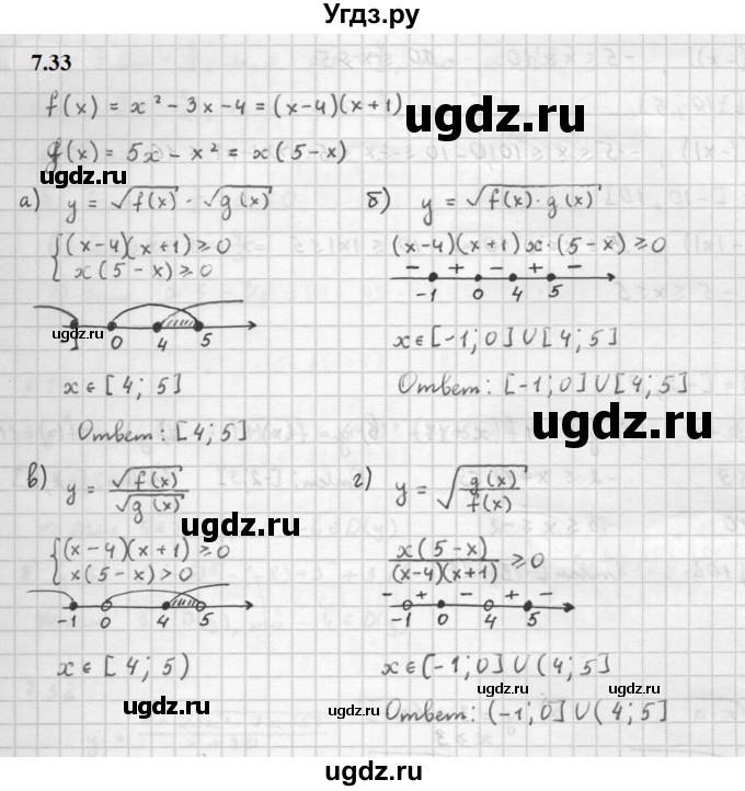 ГДЗ (Решебник к задачнику 2021) по алгебре 10 класс (Учебник, Задачник) Мордкович А.Г. / §7 / 7.33