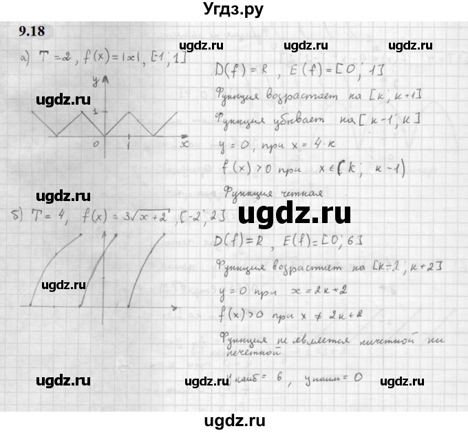 ГДЗ (Решебник к задачнику 2021) по алгебре 10 класс (Учебник, Задачник) Мордкович А.Г. / §9 / 9.18