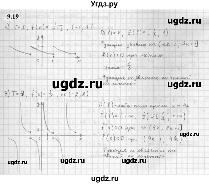 ГДЗ (Решебник к задачнику 2021) по алгебре 10 класс (Учебник, Задачник) Мордкович А.Г. / §9 / 9.19