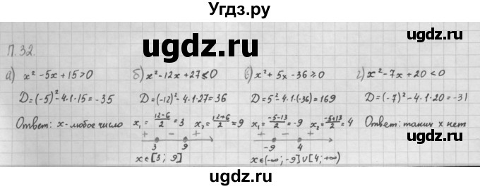 ГДЗ (Решебник к задачнику 2016) по алгебре 10 класс (Учебник, Задачник) Мордкович А.Г. / повторение / 32