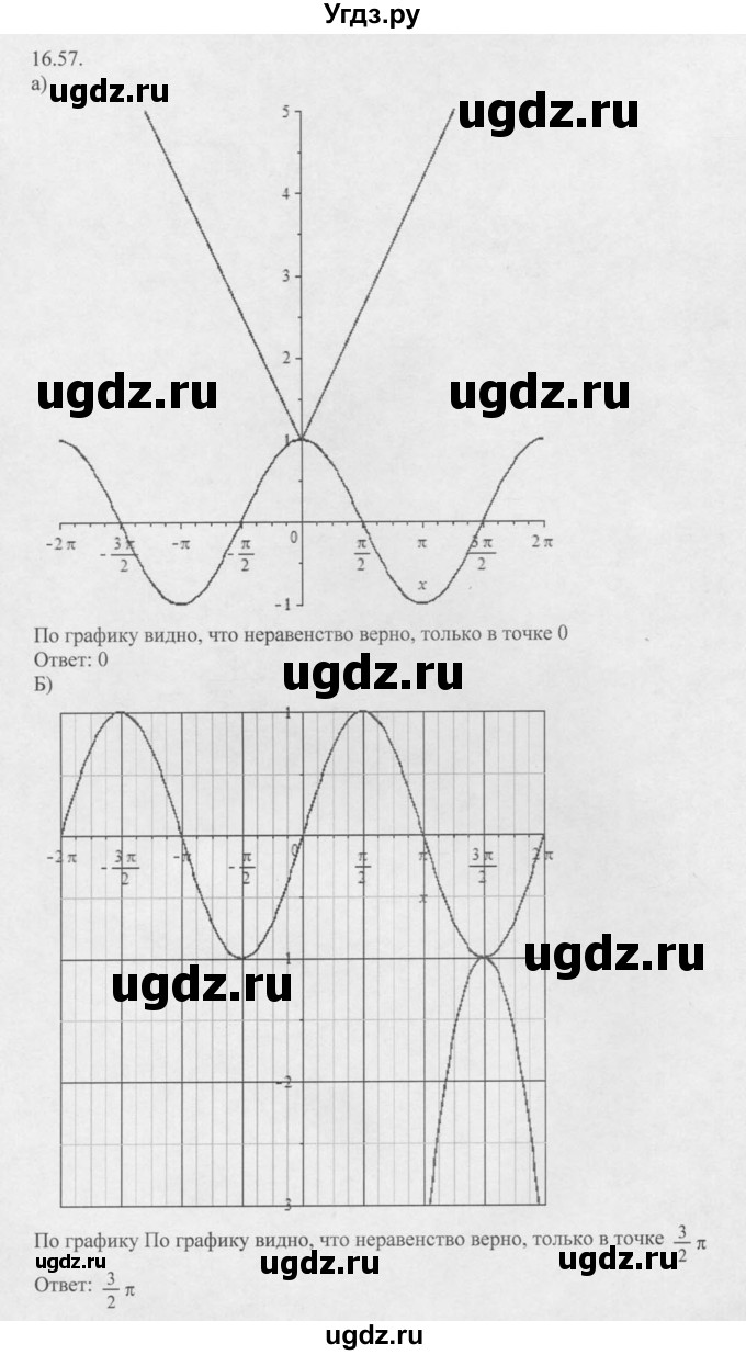 ГДЗ (Решебник к задачнику 2016) по алгебре 10 класс (Учебник, Задачник) Мордкович А.Г. / §16 / 16.57