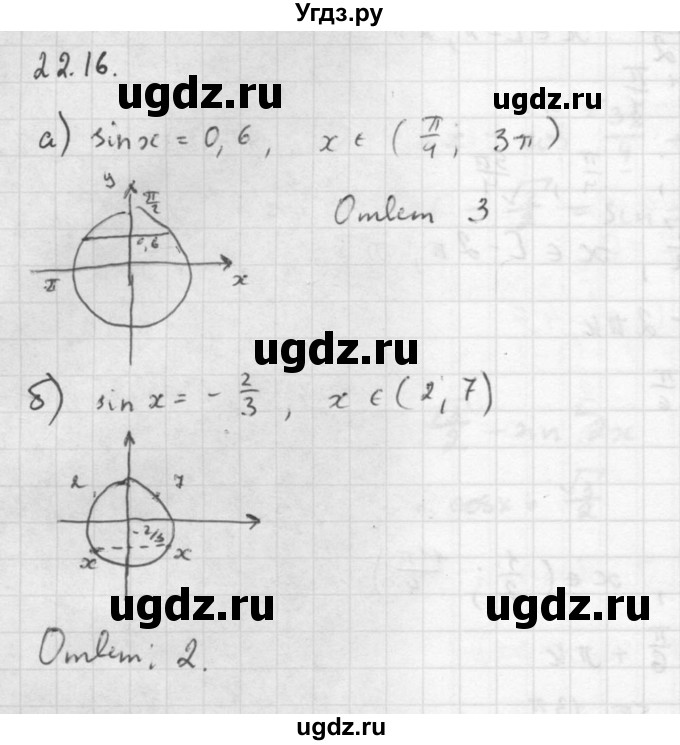 ГДЗ (Решебник к задачнику 2016) по алгебре 10 класс (Учебник, Задачник) Мордкович А.Г. / §22 / 22.16