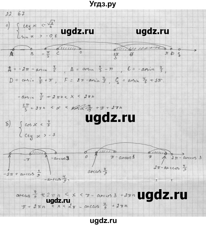 ГДЗ (Решебник к задачнику 2016) по алгебре 10 класс (Учебник, Задачник) Мордкович А.Г. / §22 / 22.67