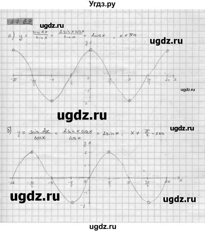 ГДЗ (Решебник к задачнику 2016) по алгебре 10 класс (Учебник, Задачник) Мордкович А.Г. / §27 / 27.69