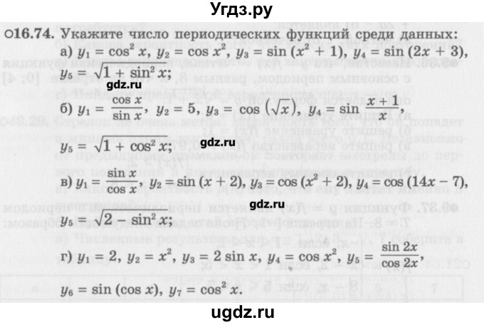ГДЗ (Задачник) по алгебре 10 класс (Учебник, Задачник) Мордкович А.Г. / параграфы / § 16 / 74