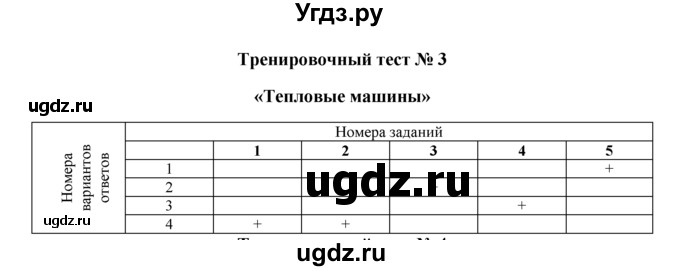 ГДЗ (Решебник) по физике 8 класс (рабочая тетрадь) Ханнанова Т.А. / тест номер / № 3