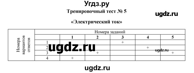 ГДЗ (Решебник) по физике 8 класс (рабочая тетрадь) Ханнанова Т.А. / тест / № 5