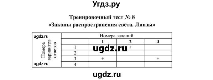 ГДЗ (Решебник) по физике 8 класс (рабочая тетрадь) Ханнанова Т.А. / тест / № 8