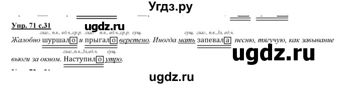 ГДЗ (Решебник) по русскому языку 3 класс Желтовская Л.Я. / часть 2 / о главном (обобщаем, изучаем / 71