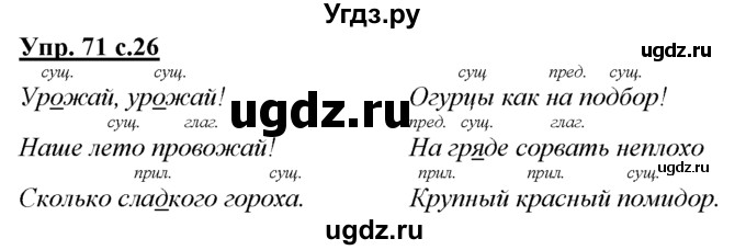 ГДЗ (Решебник) по русскому языку 3 класс Желтовская Л.Я. / часть 1 / язык и речь / 71