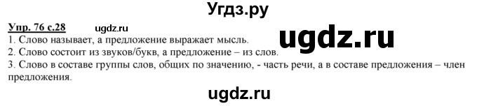 ГДЗ (Решебник) по русскому языку 3 класс Желтовская Л.Я. / часть 1 / язык и речь / 76