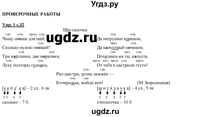 ГДЗ (Решебник) по русскому языку 3 класс Желтовская Л.Я. / часть 1 / проверочные работы / 1