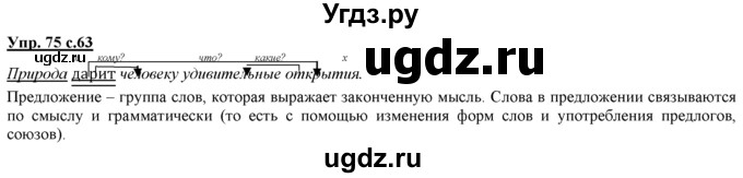 ГДЗ (Решебник) по русскому языку 3 класс Желтовская Л.Я. / часть 1 / проводники наших мыслей и чувств / 75