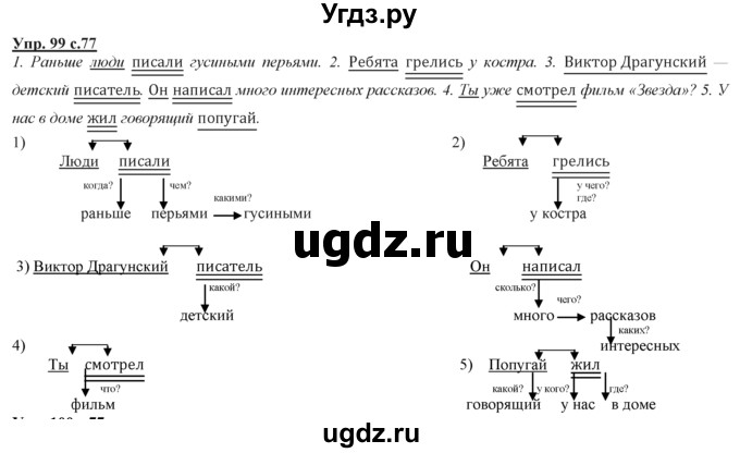 ГДЗ (Решебник) по русскому языку 3 класс Желтовская Л.Я. / часть 2 / конкретизируем значение / 99