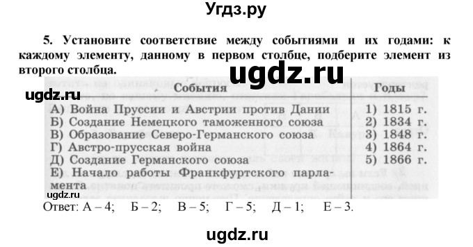 ГДЗ (Решебник к тетради 2016) по истории 8 класс (рабочая тетрадь) Юдовская А. Я. / § 16 / 5