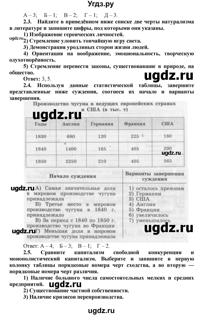 ГДЗ (Решебник к тетради 2016) по истории 8 класс (рабочая тетрадь) Юдовская А. Я. / итоговые задания к главам / задание к главе 1 / 2(продолжение 2)