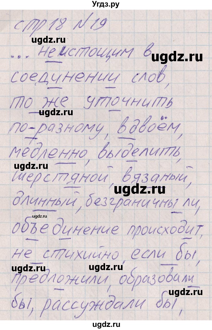 ГДЗ (Решебник) по русскому языку 8 класс (рабочая тетрадь ) Богданова Г.А. / часть 1 / упражнение / 19