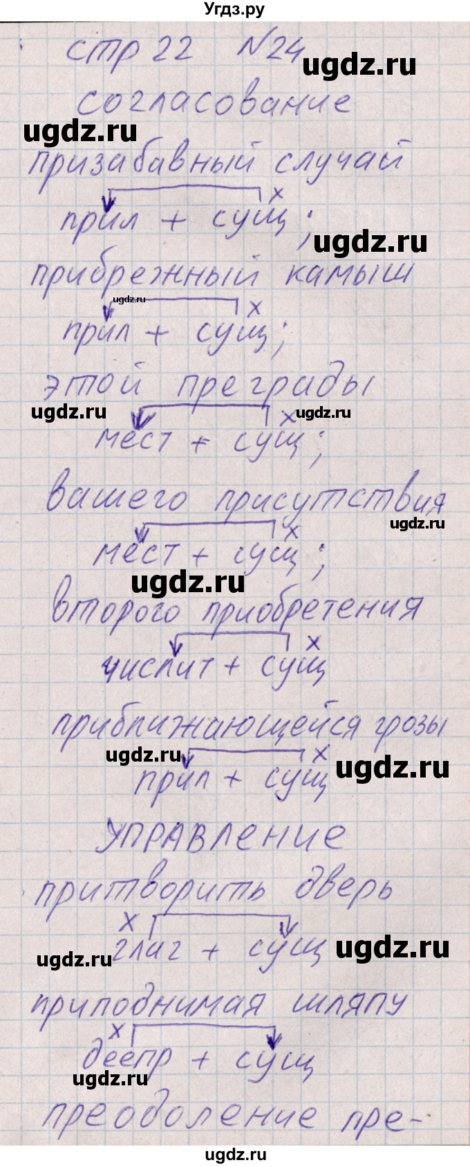 ГДЗ (Решебник) по русскому языку 8 класс (рабочая тетрадь ) Богданова Г.А. / часть 1 / упражнение / 24