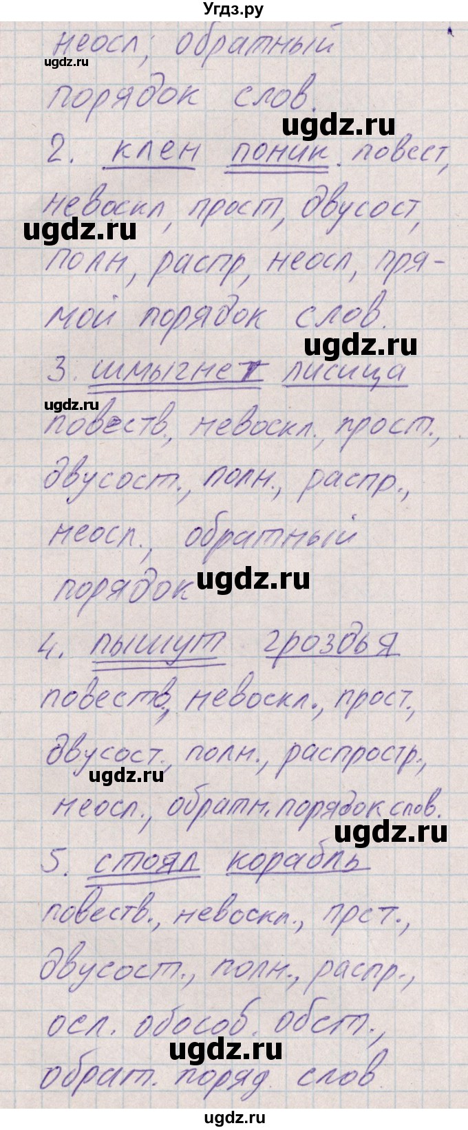 ГДЗ (Решебник) по русскому языку 8 класс (рабочая тетрадь ) Богданова Г.А. / часть 1 / упражнение / 36(продолжение 2)