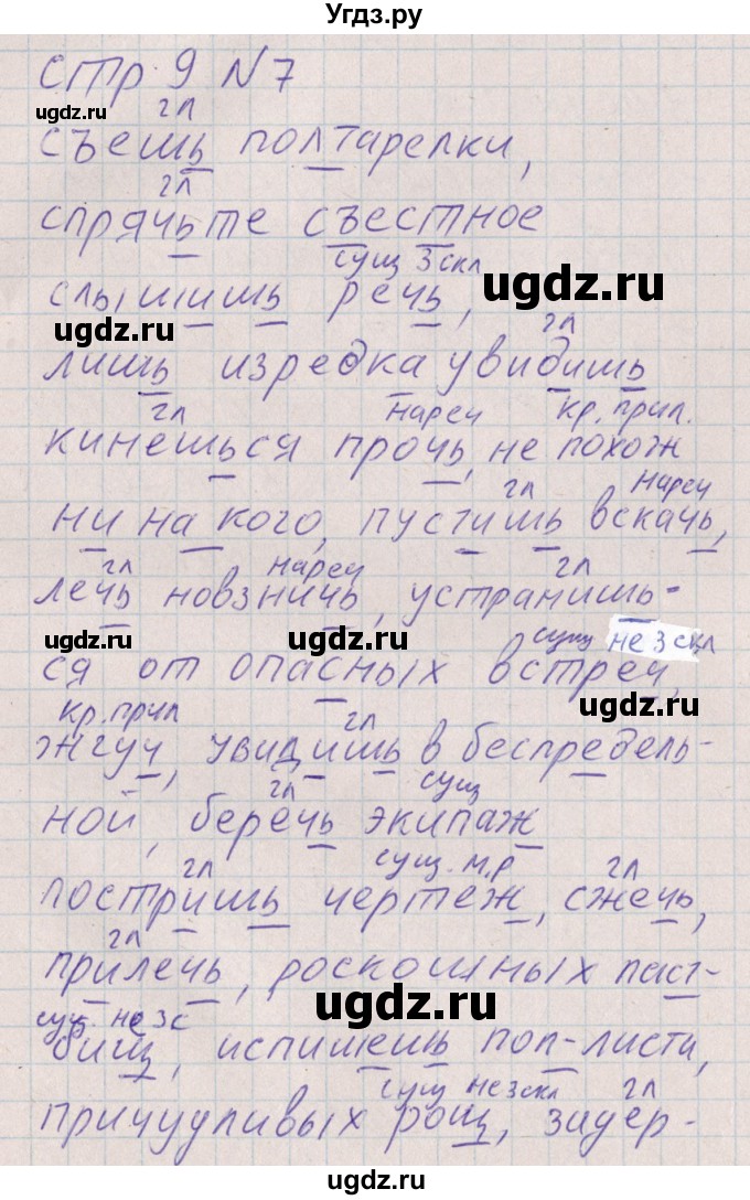 ГДЗ (Решебник) по русскому языку 8 класс (рабочая тетрадь ) Богданова Г.А. / часть 1 / упражнение / 7