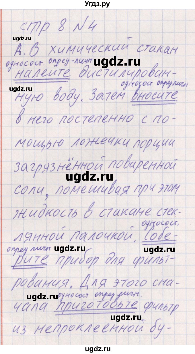 ГДЗ (Решебник) по русскому языку 8 класс (рабочая тетрадь ) Богданова Г.А. / часть 2 / упражнение / 4