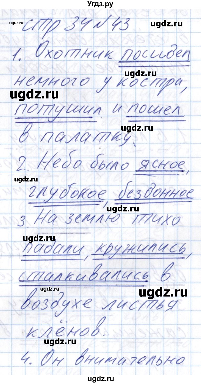 ГДЗ (Решебник) по русскому языку 8 класс (рабочая тетрадь ) Богданова Г.А. / часть 2 / упражнение / 43