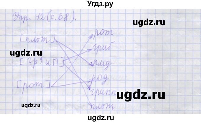 ГДЗ (Решебник) по русскому языку 1 класс (рабочая тетрадь) Иванов С.В. / упражнение / 12