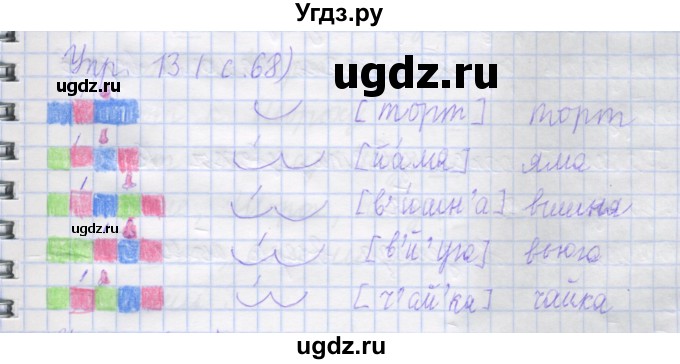 ГДЗ (Решебник) по русскому языку 1 класс (рабочая тетрадь) Иванов С.В. / упражнение / 13