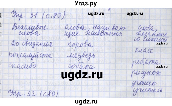 ГДЗ (Решебник) по русскому языку 1 класс (рабочая тетрадь) Иванов С.В. / упражнение / 31