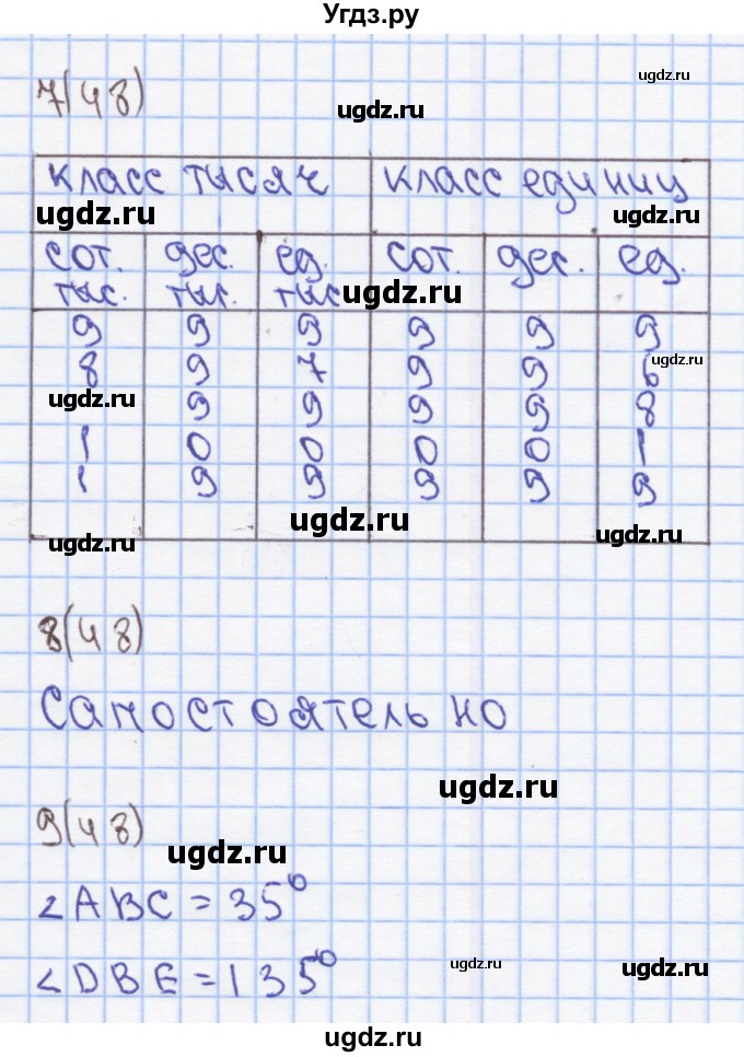 ГДЗ (Решебник) по математике 3 класс (рабочая тетрадь) Бененсон Е.П. / тетрадь №3. страница / 48