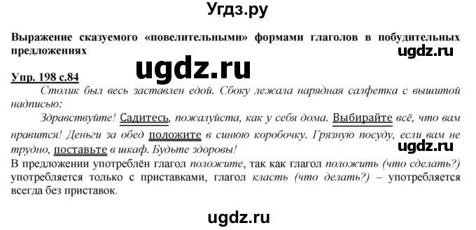 ГДЗ (Решебник) по русскому языку 4 класс Желтовская Л.Я. / часть 1 / упражнение номер / 198