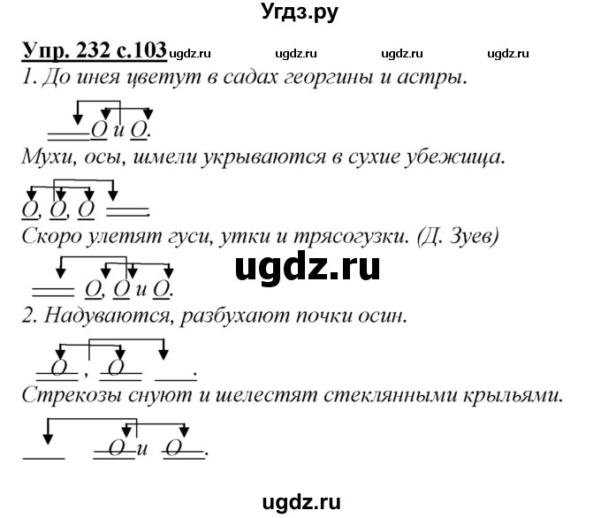 ГДЗ (Решебник) по русскому языку 4 класс Желтовская Л.Я. / часть 1 / упражнение номер / 232