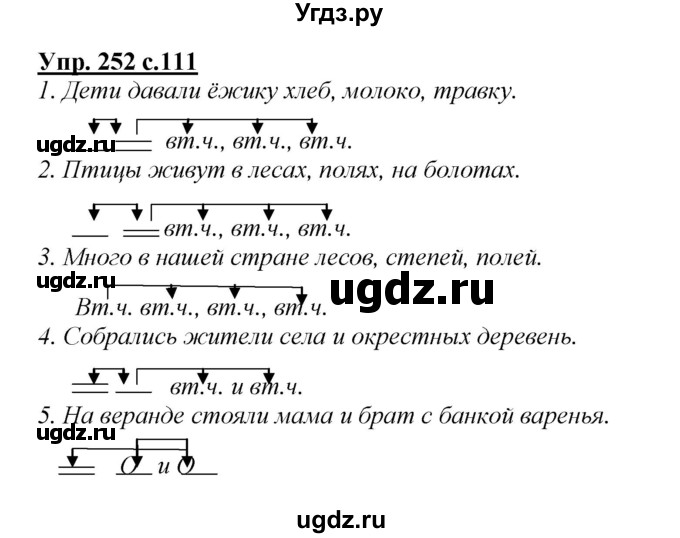 ГДЗ (Решебник) по русскому языку 4 класс Желтовская Л.Я. / часть 1 / упражнение номер / 252