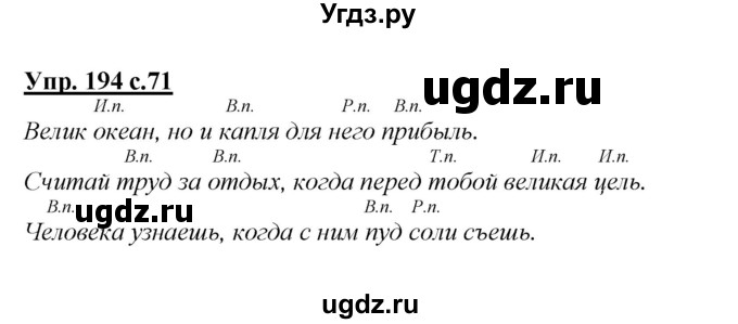 ГДЗ (Решебник) по русскому языку 4 класс Желтовская Л.Я. / часть 2 / упражнение номер / 194