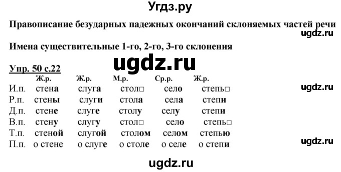 ГДЗ (Решебник) по русскому языку 4 класс Желтовская Л.Я. / часть 2 / упражнение номер / 50