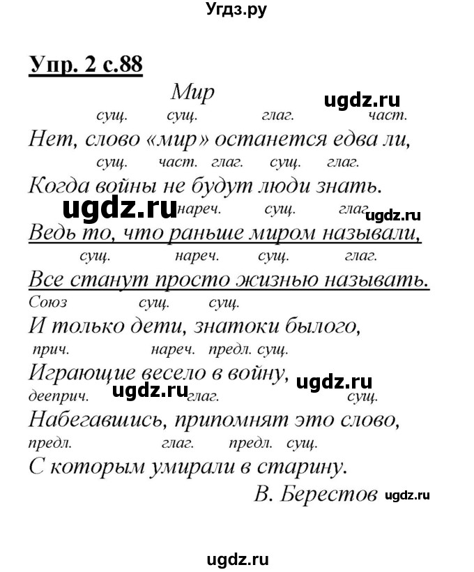 ГДЗ (Решебник) по русскому языку 4 класс Желтовская Л.Я. / часть 2 / проверочные работы, страница 88 номер / 2