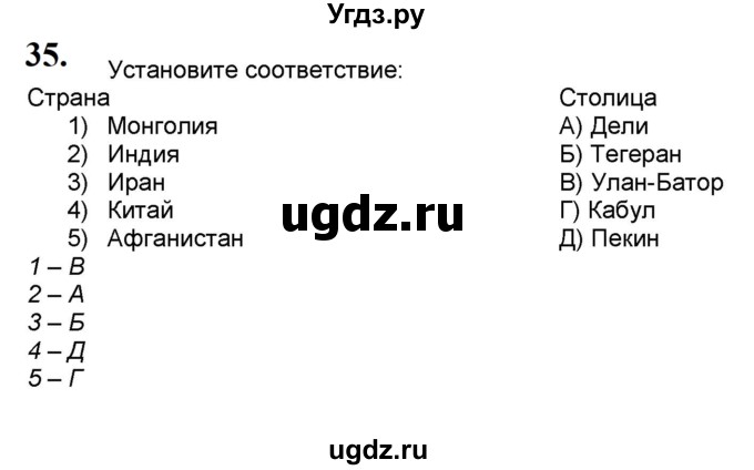 ГДЗ (Решебник) по географии 7 класс (мой тренажёр) В.В. Николина / Евразия / 35