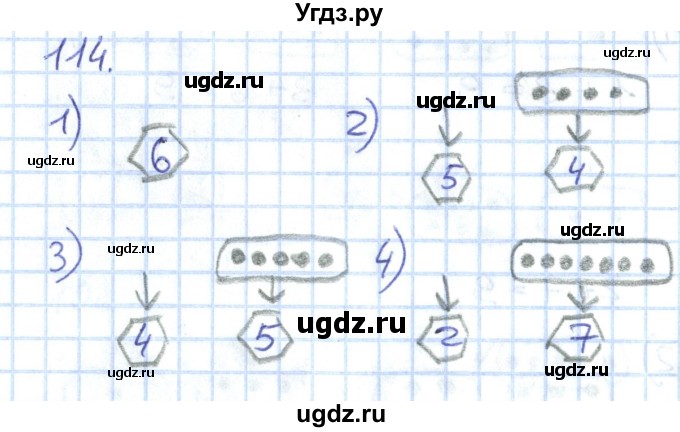 ГДЗ (Решебник к тетради 2016) по математике 1 класс (рабочая тетрадь) Истомина Н.Б. / часть 1. упражнение / 114