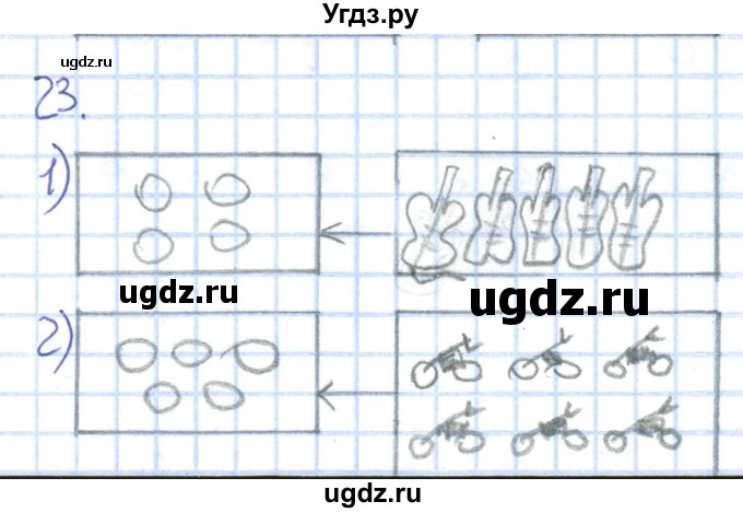 ГДЗ (Решебник к тетради 2016) по математике 1 класс (рабочая тетрадь) Истомина Н.Б. / часть 1. упражнение / 23