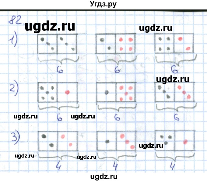 ГДЗ (Решебник к тетради 2016) по математике 1 класс (рабочая тетрадь) Истомина Н.Б. / часть 1. упражнение / 82